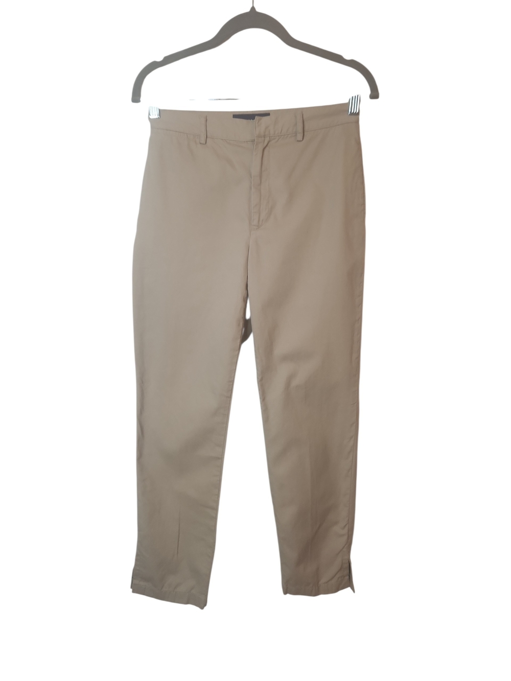 Ralph Lauren Vintage Tan Flat Front Chino 100% Cotton Slit Hem Golf Pants Size 2